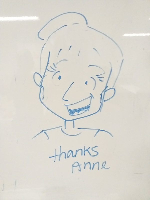 RN drawing on whiteboard